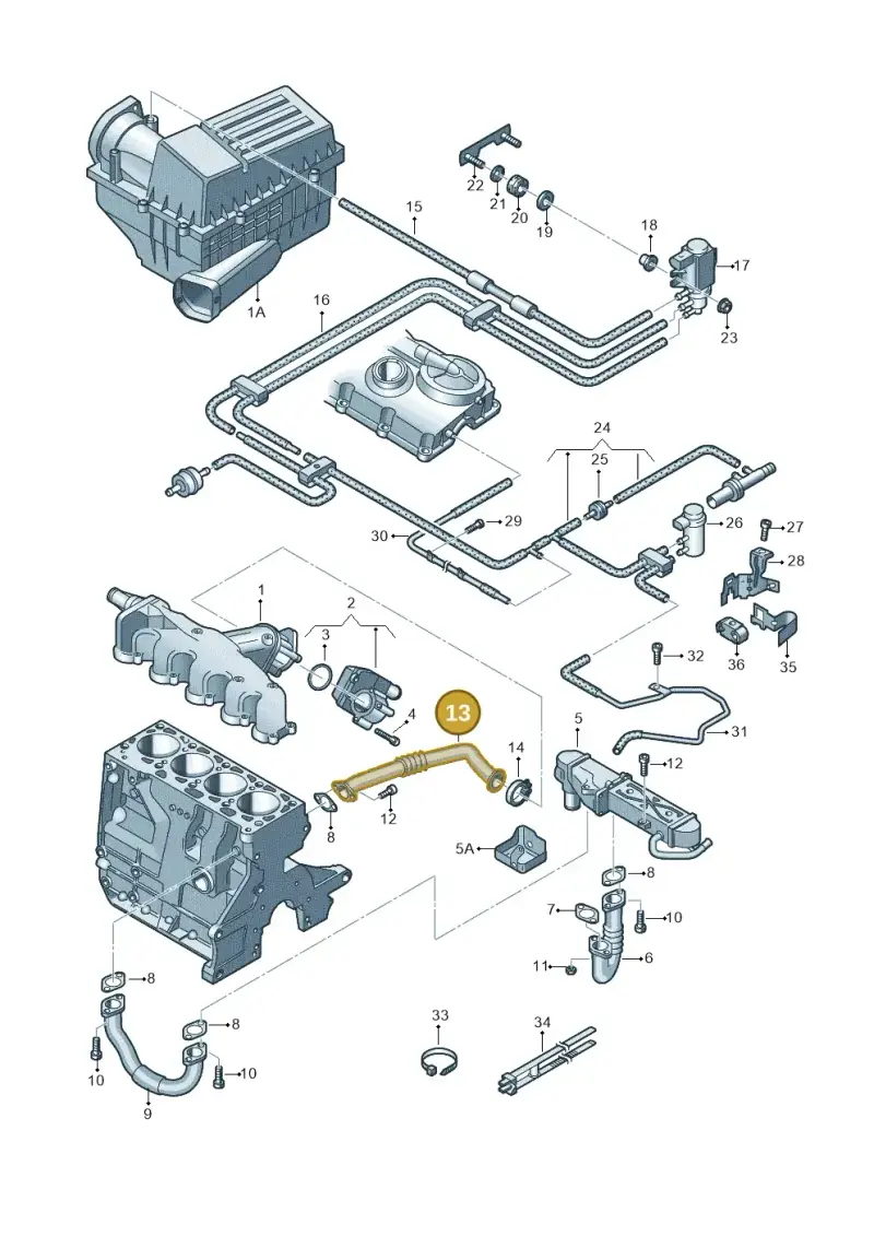 03L131521R — Volkswagen Jetta (2014-2017) diagram 712131400, position 13