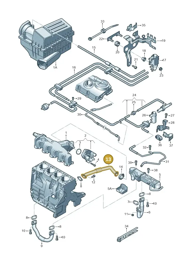 03L131521R — Volkswagen Caddy kombi (2015-2020) diagram 694131500, position 13