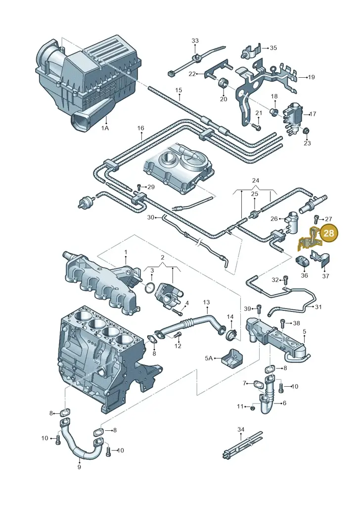 03L131529F — Volkswagen Caddy kombi (2015-2020) diagram 694131500, position 28