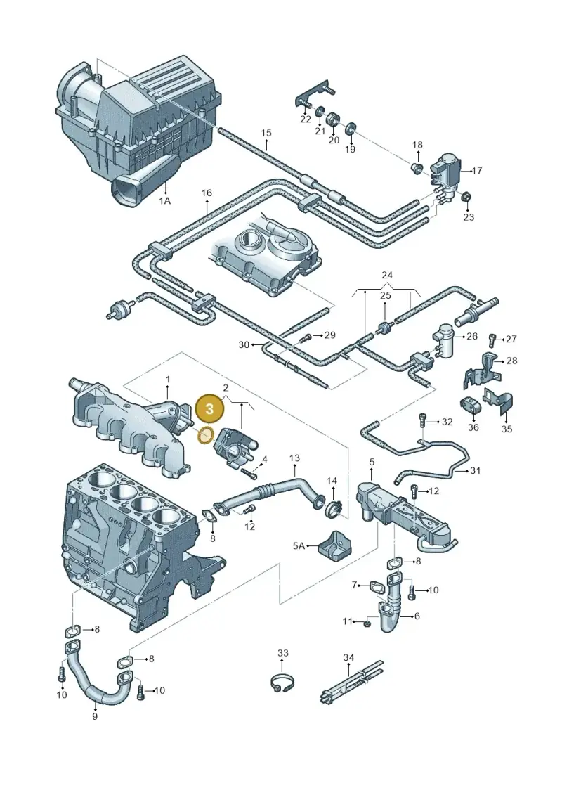 03L131547B — Volkswagen Jetta (2014-2017) diagram 712131400, position 3