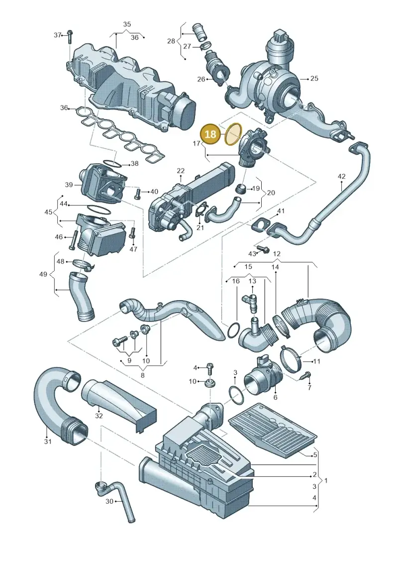 03L131547C — Volkswagen Jetta             "USA"05> (2005-) diagram 646129600, position 18