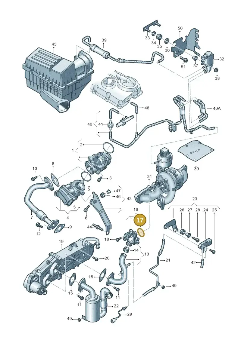 03L131547C — Volkswagen New Passat (2011-2015) diagram 691131450, position 17