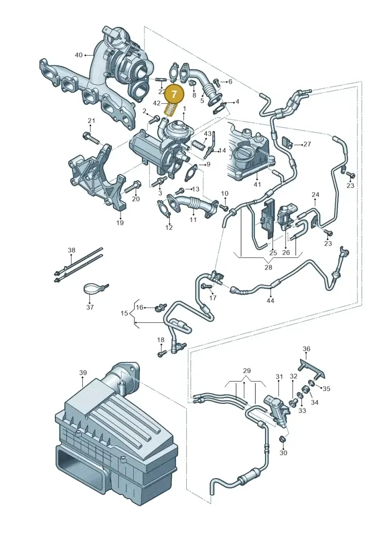 03L131547L — Volkswagen Touran 2,0 BlueMotion (2015-2024) diagram 869131500, position 7