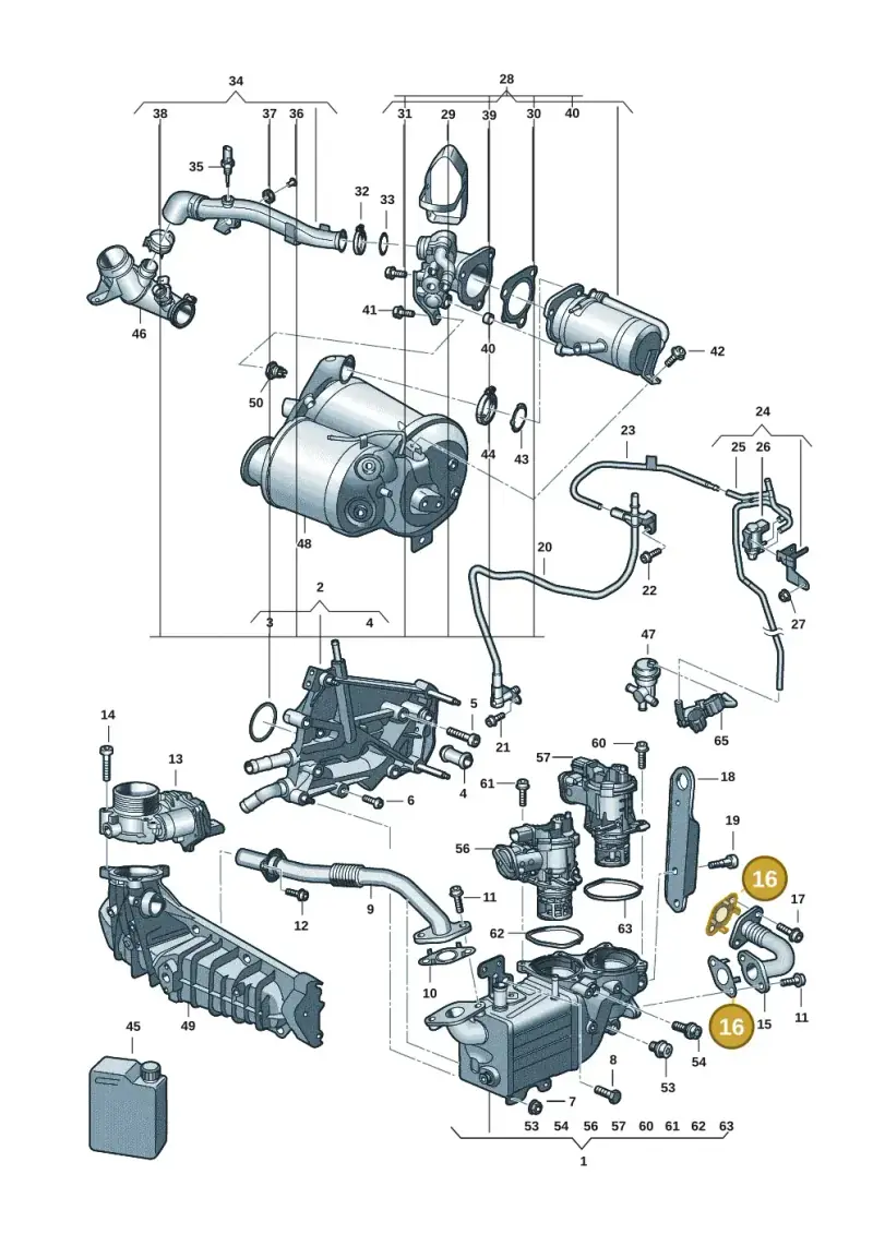 03L131547M — Volkswagen Transport. multivan (2019-2024) diagram 7ep131020, position 16