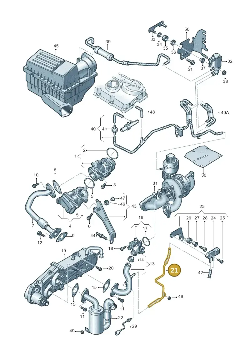 03L131553 — Volkswagen New Passat (2011-2015) diagram 691131450, position 21