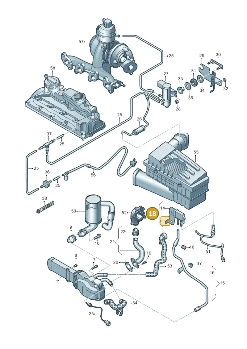 03L131645B — Volkswagen Jetta             "USA"05> (2005-) diagram 646131700, position 18