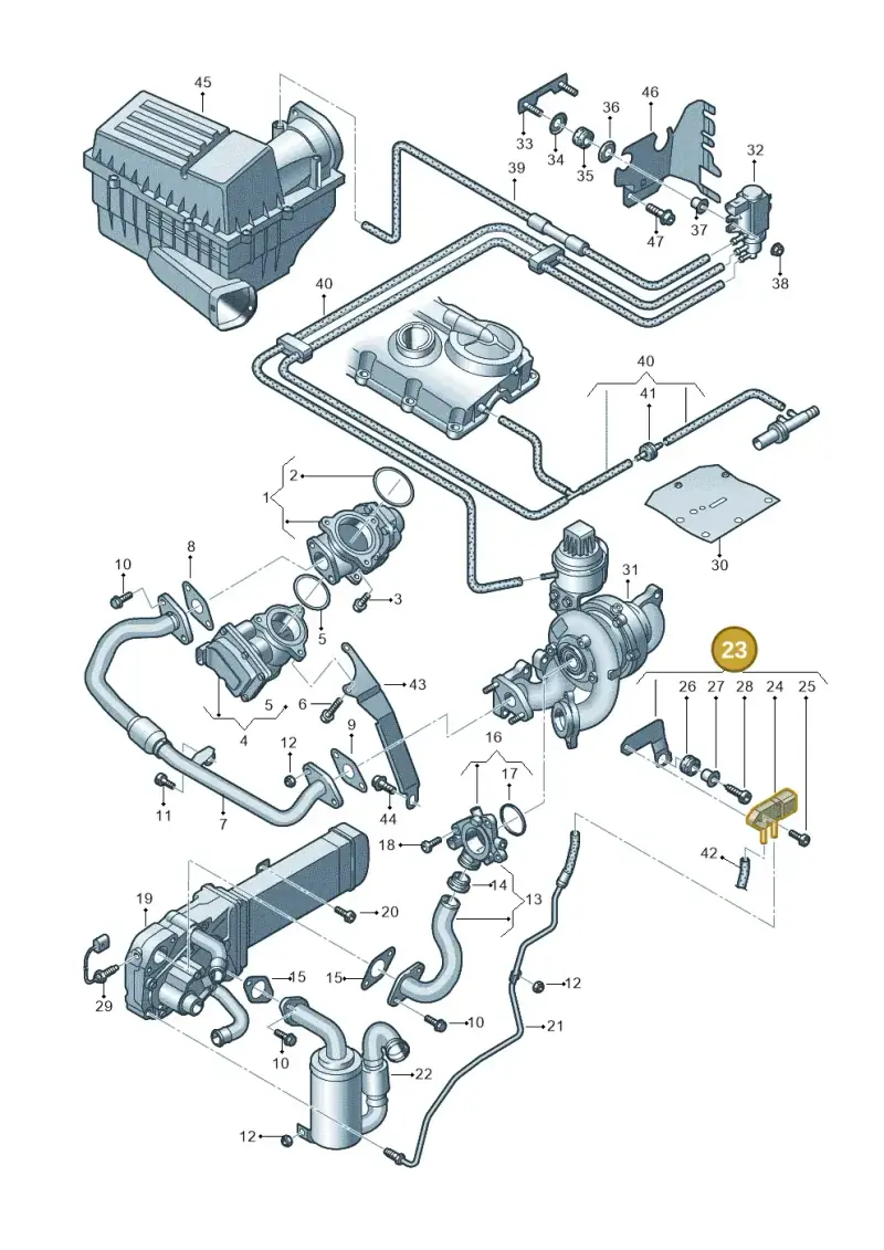 03L131645B — Volkswagen New beetle (2011-2016) diagram 649131450, position 23