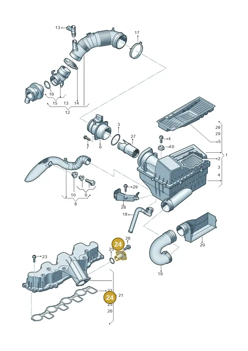 03L131819A — Volkswagen New beetle (2011-2016) diagram 737129410, position 24