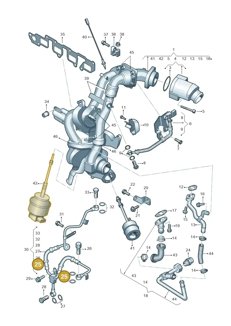 03L145117D — Volkswagen Caravelle (2015-2019) diagram 679145650, position 25