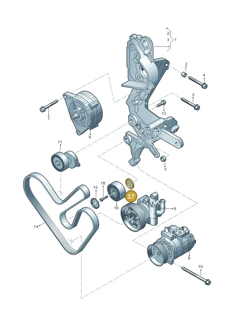 03L145292 — Volkswagen Caravelle (2015-2019) diagram 861903600, position 17