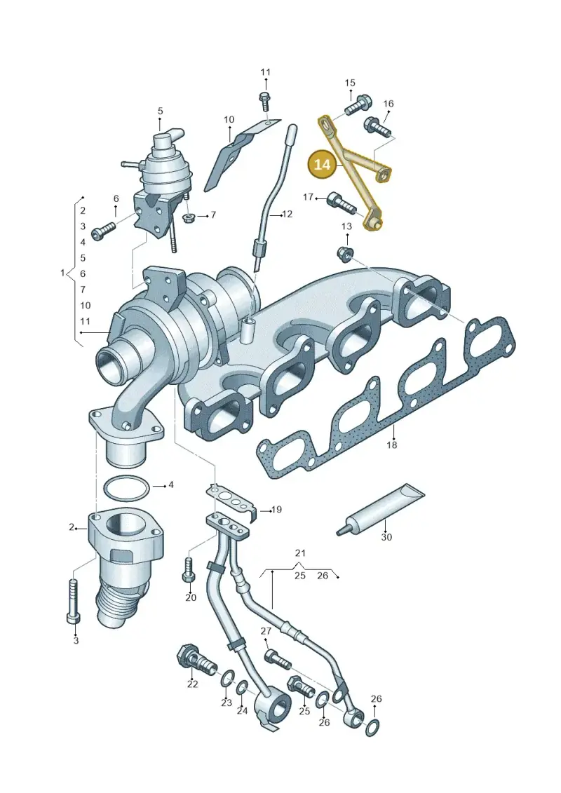 03L145536F — Volkswagen Amarok twin cab (2012-2016) diagram 683145600, position 14