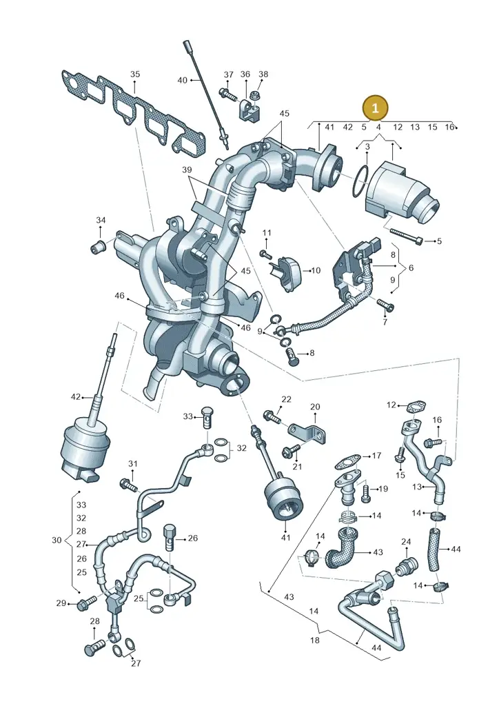 03L145715J — Volkswagen Caravelle (2015-2019) diagram 679145650, position 1
