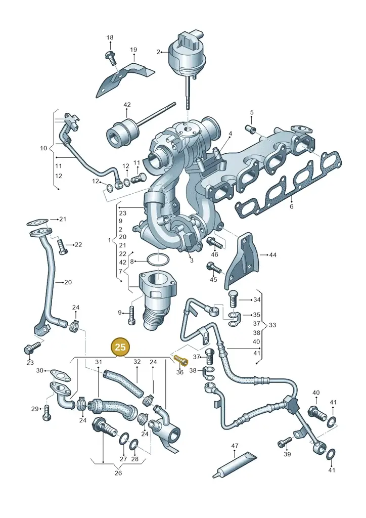 03L145735A — Volkswagen Amarok twin cab (2012-2016) diagram 683145650, position 25