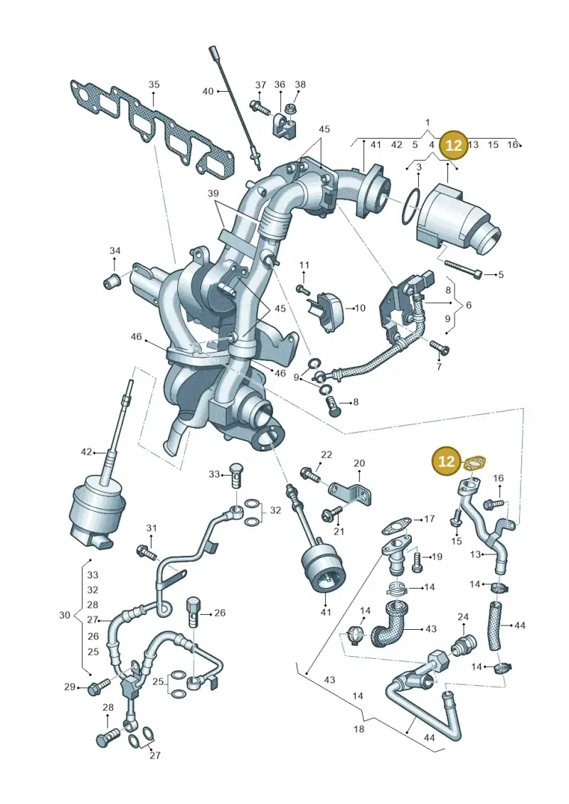 03L145757F — Volkswagen Caravelle (2015-2019) diagram 679145650, position 12