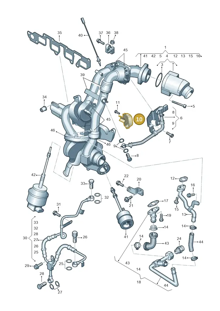 03L145811C — Volkswagen Caravelle (2015-2019) diagram 679145650, position 10