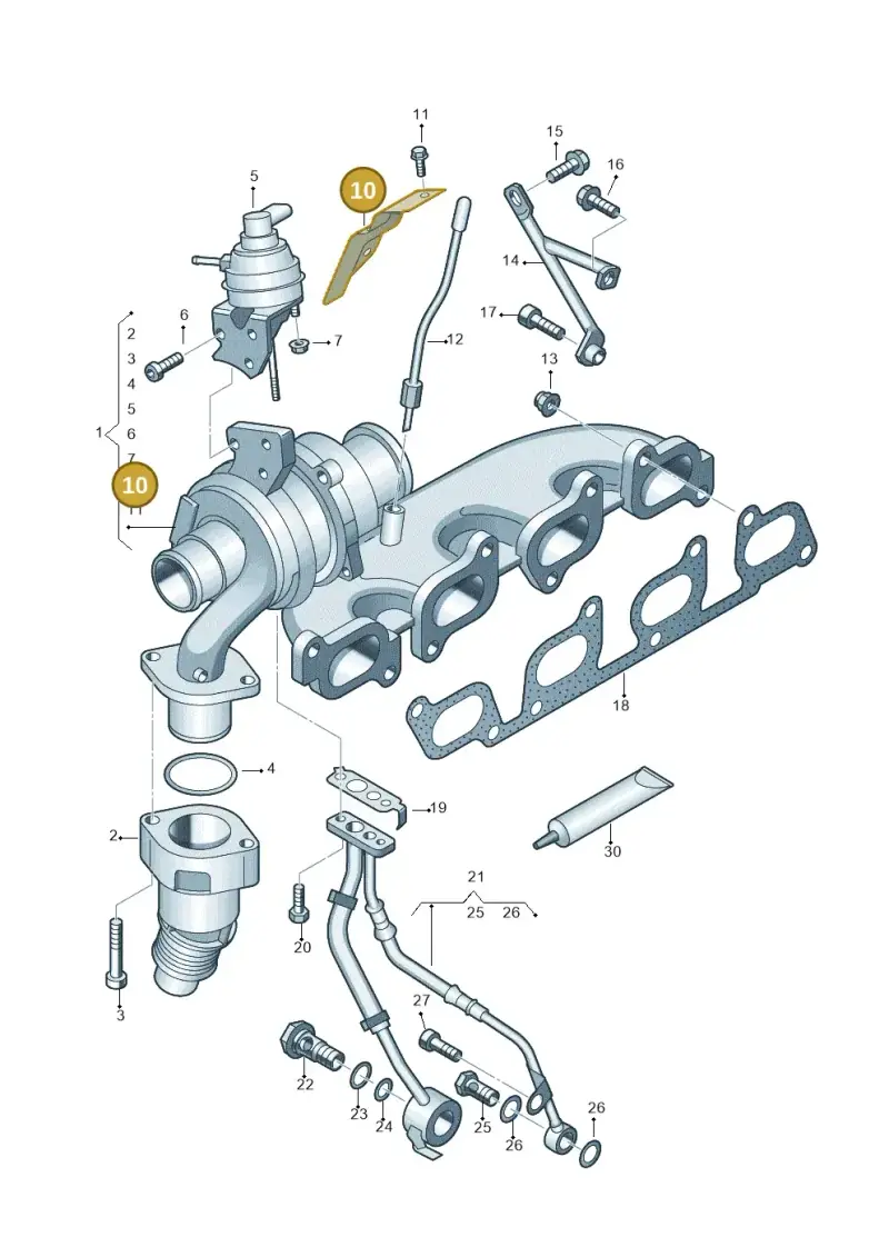 03L145811D — Volkswagen Amarok twin cab (2012-2016) diagram 683145600, position 10