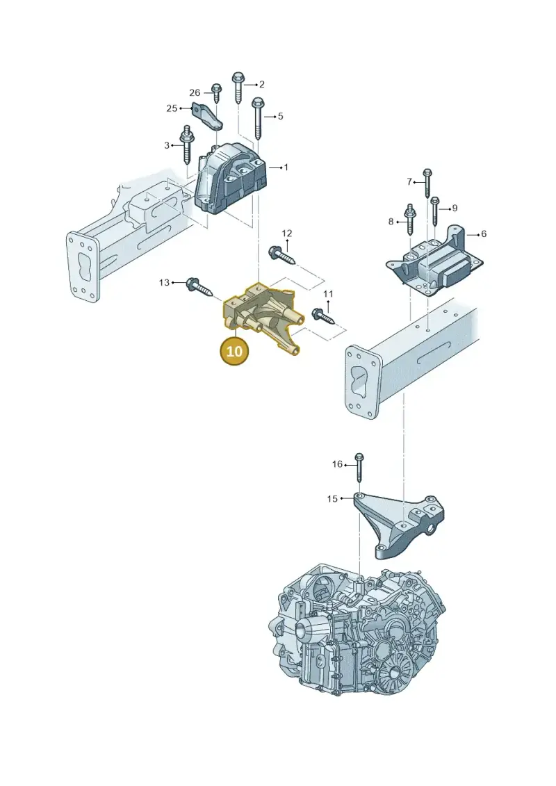 03L199207 — Volkswagen Caddy kombi (2015-2020) diagram 866199400, position 10