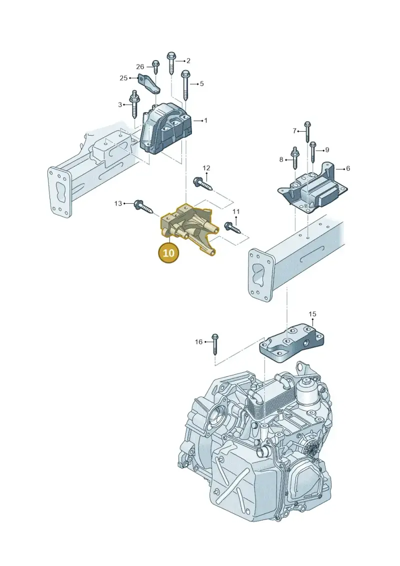 03L199207 — Volkswagen Caddy kombi (2015-2020) diagram 866199450, position 10