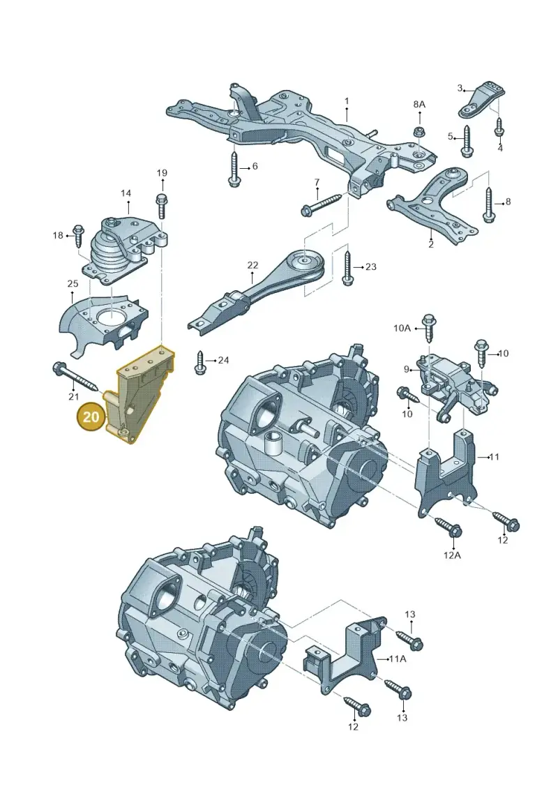 03L199207A — Volkswagen Polo (2012-2014) diagram 672199350, position 20