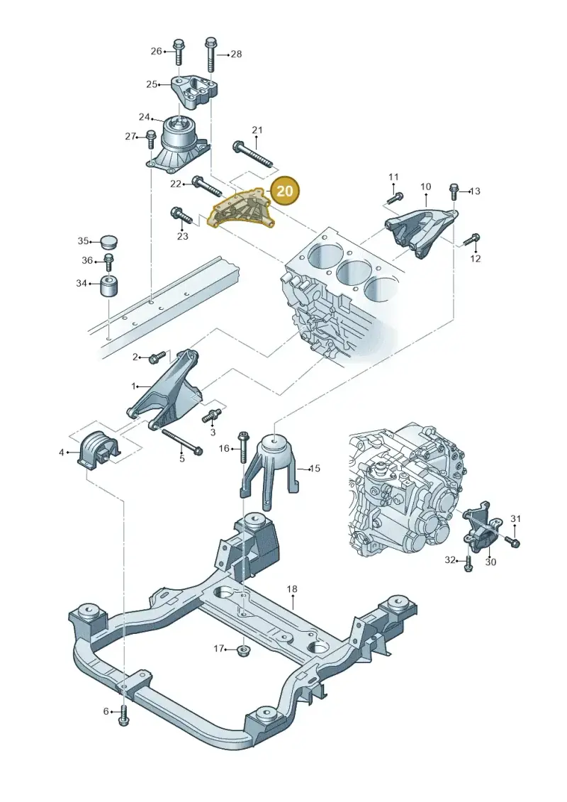 03L199207B — Volkswagen Caravelle (2015-2019) diagram 679199300, position 20