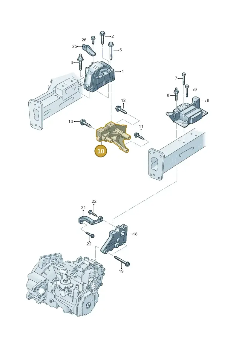 03L199207 — Volkswagen Caddy kombi (2015-2020) diagram 866199300, position 10