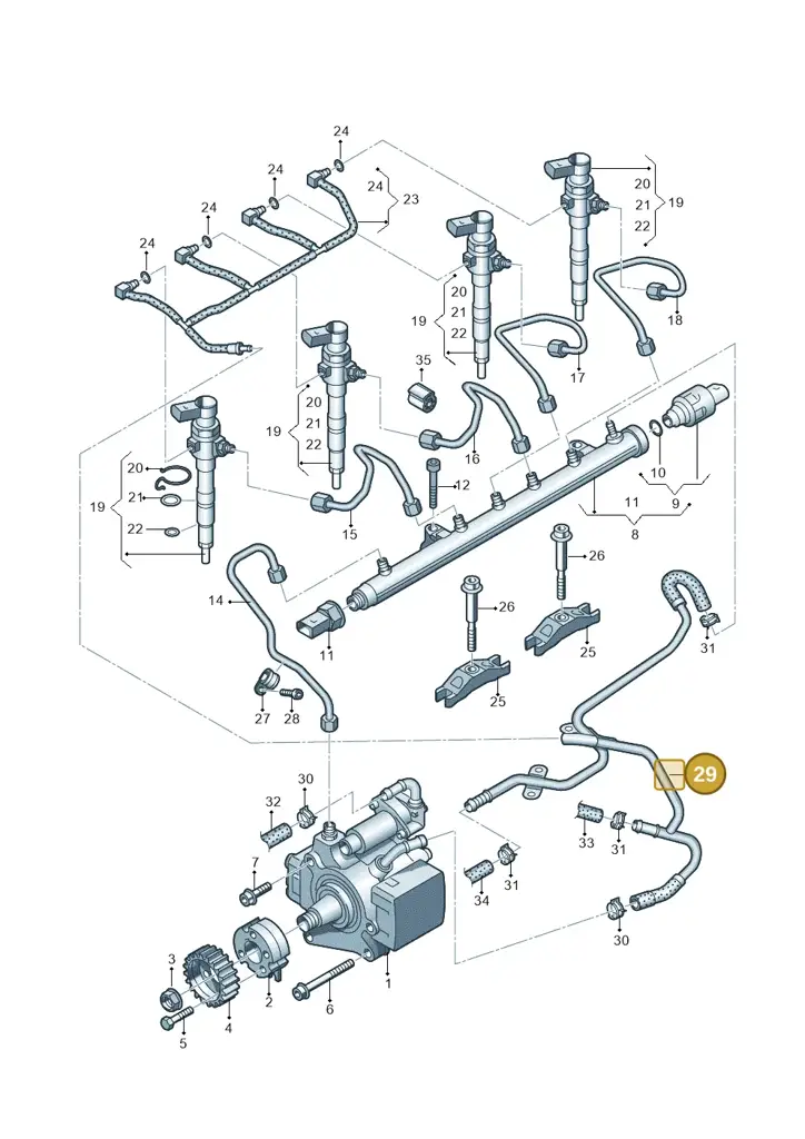 03L201360AB — Volkswagen Passat saloon (2010-2015) diagram 702130300, position 29