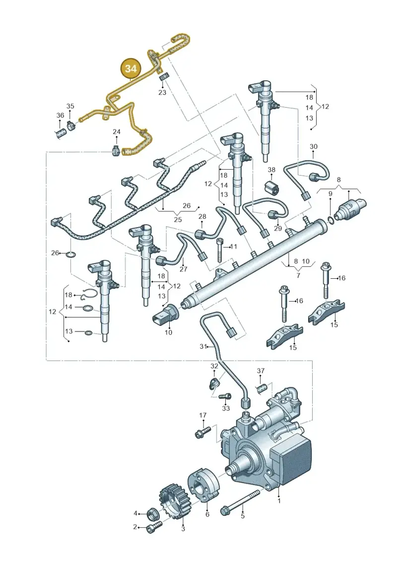 03L201360R — Volkswagen Caddy kombi (2015-2020) diagram 694130300, position 34