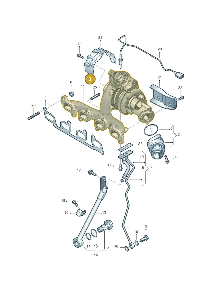 03L253014G — Volkswagen Ameo 1,0 (2016-2020) diagram 866145650, position 1