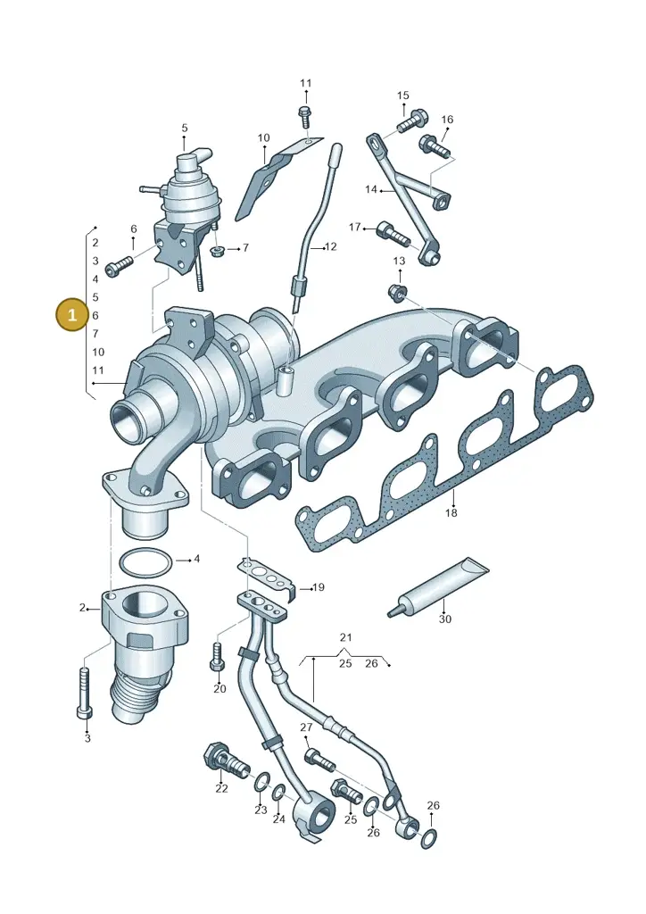 03L253016S — Volkswagen Amarok twin cab (2012-2016) diagram 683145600, position 1