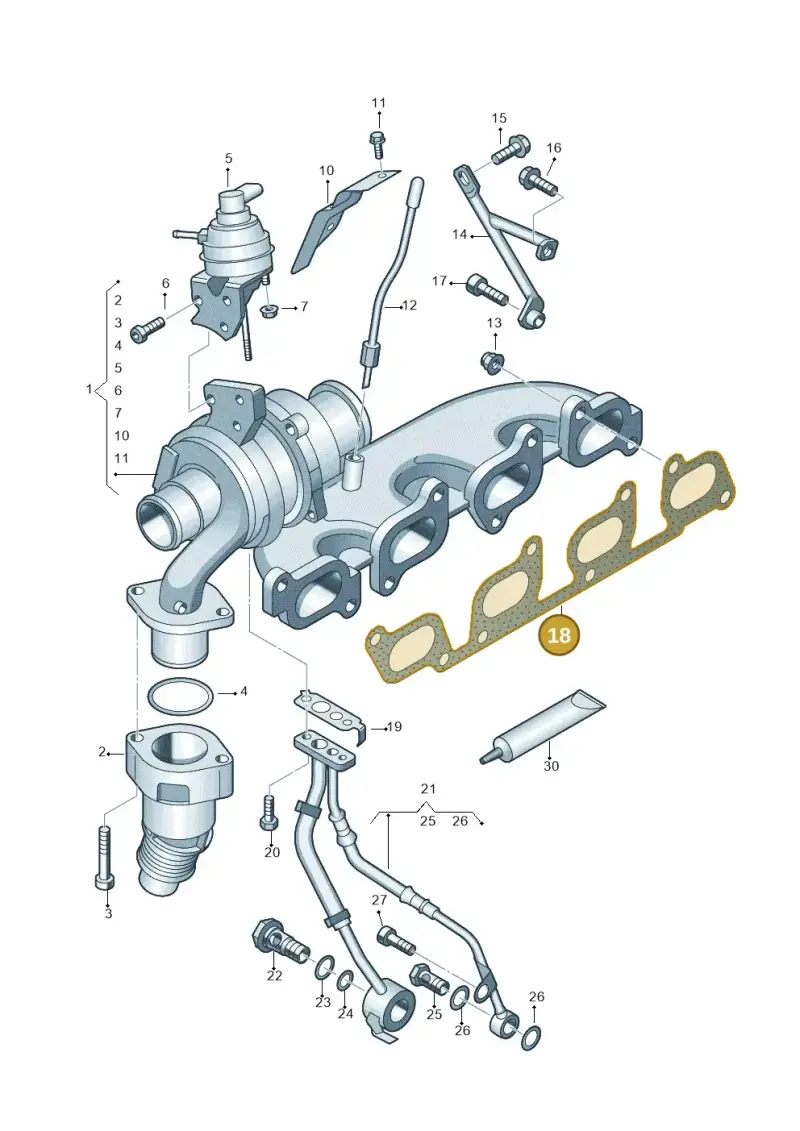 03L253039H — Volkswagen Amarok twin cab (2012-2016) diagram 683145600, position 18
