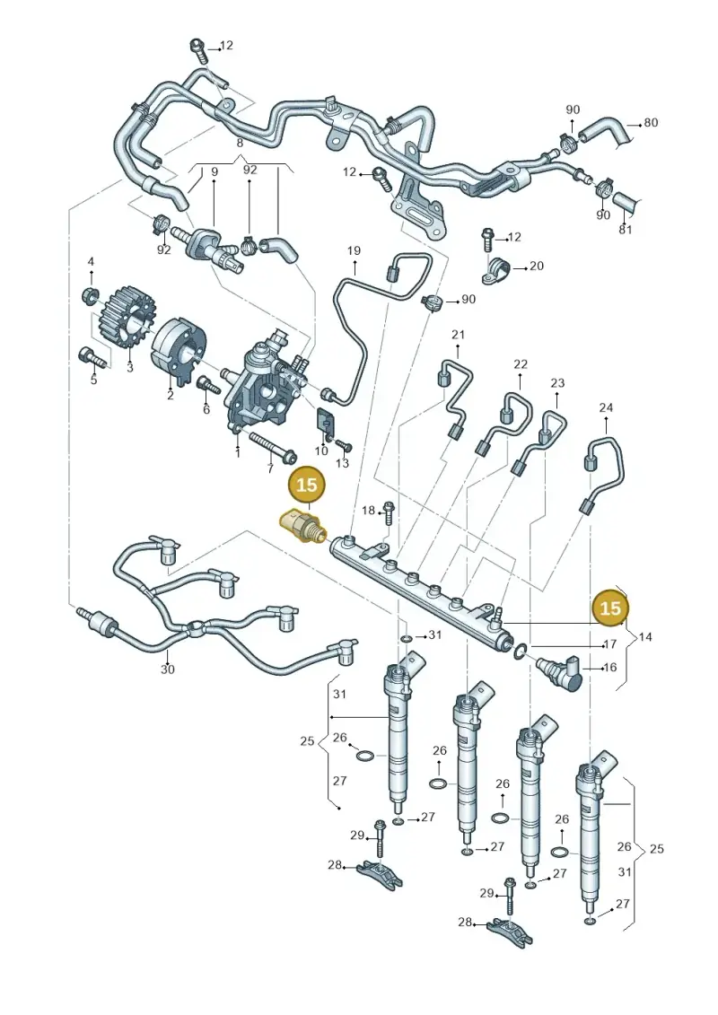03L906054A — Volkswagen Caravelle (2015-2019) diagram 679130400, position 15