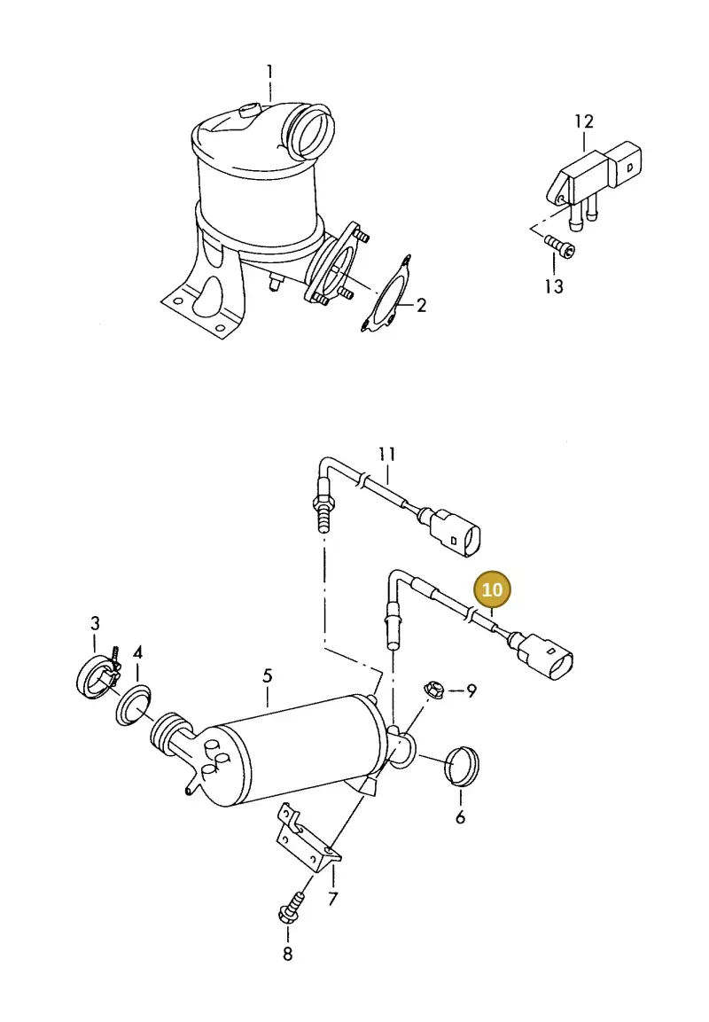 03L906088CH — Volkswagen DIES.-IND.-MOT.1,9>2,0 08> (2007-) diagram 423253200, position 10