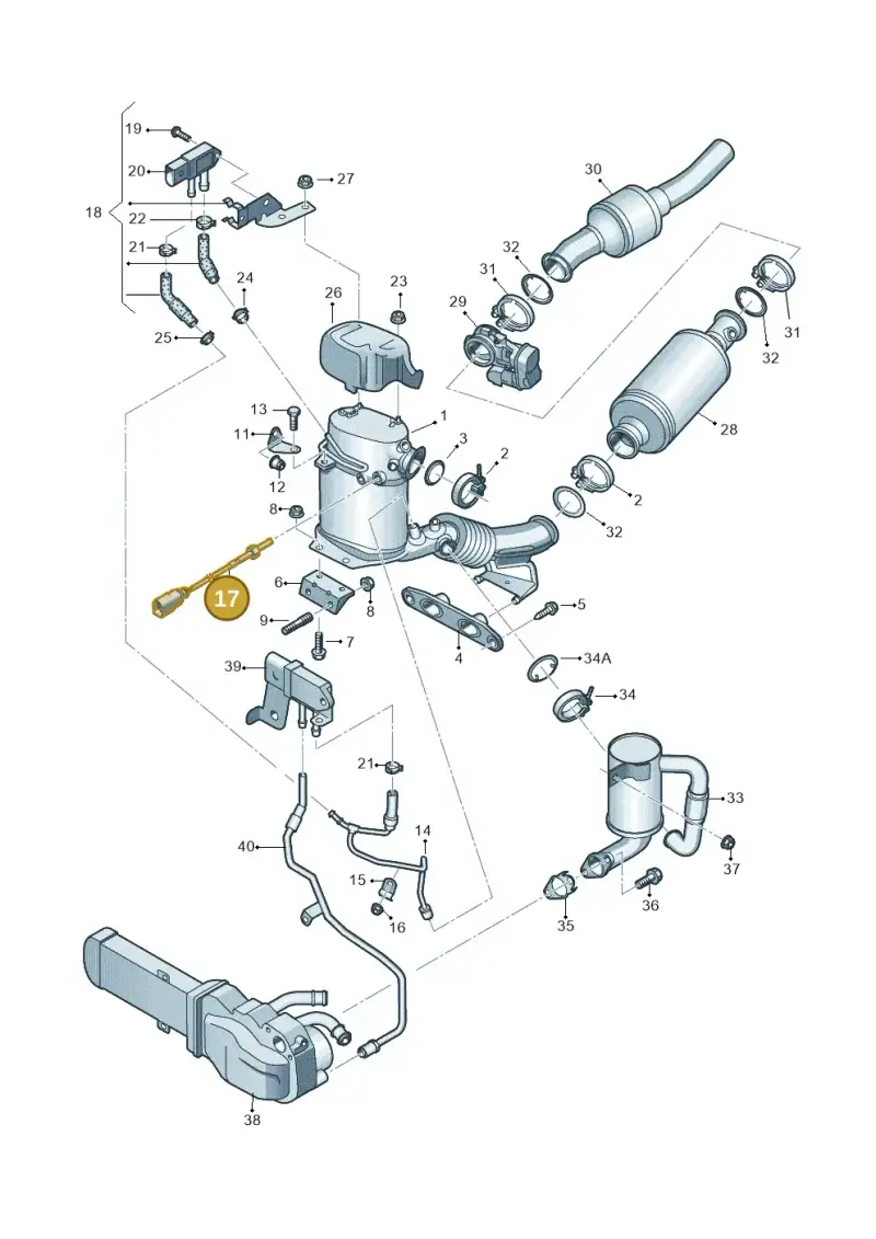03L906262B — Volkswagen Golf (2011-2013) diagram 646253630, position 17