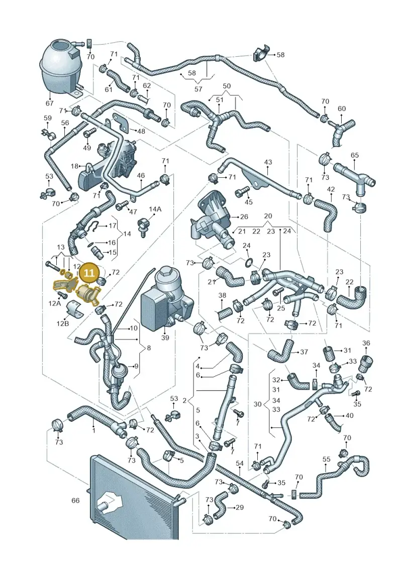 03L965561A — Volkswagen Amarok twin cab (2022-) diagram 683121470, position 11