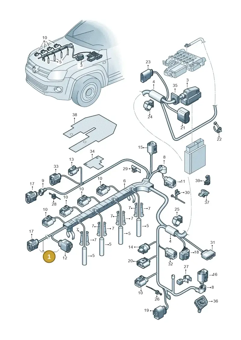 03L971078C — Volkswagen Amarok twin cab (2022-) diagram 894971050, position 1