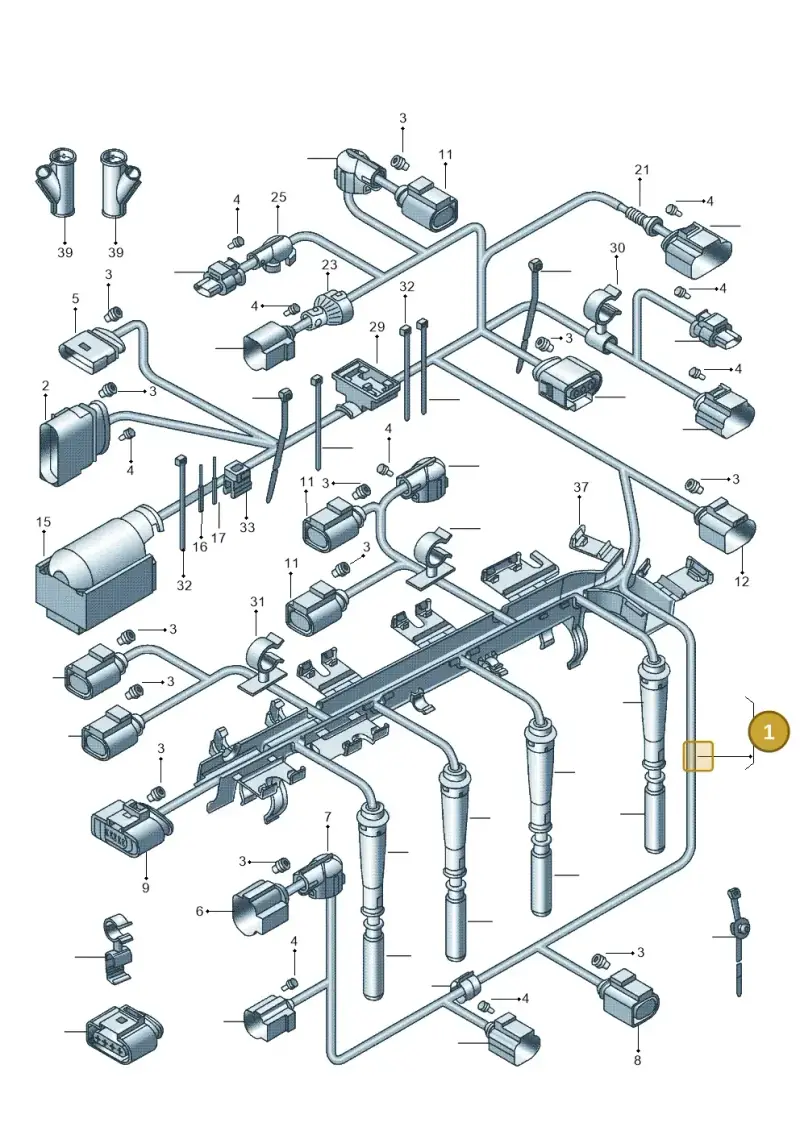 03L971627N — Volkswagen Jetta (2010-2014) diagram 692971180, position 1