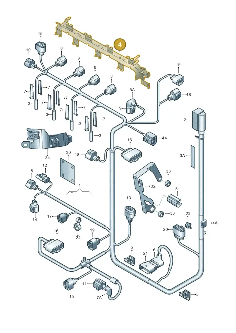 03L971824D — Volkswagen Tiguan 4Motion (2011-2018) diagram 634971080, position 4