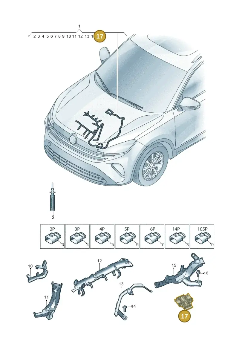 03L971845G — Volkswagen Tiguan 2.0 (2023-) diagram 57x971285, position 17