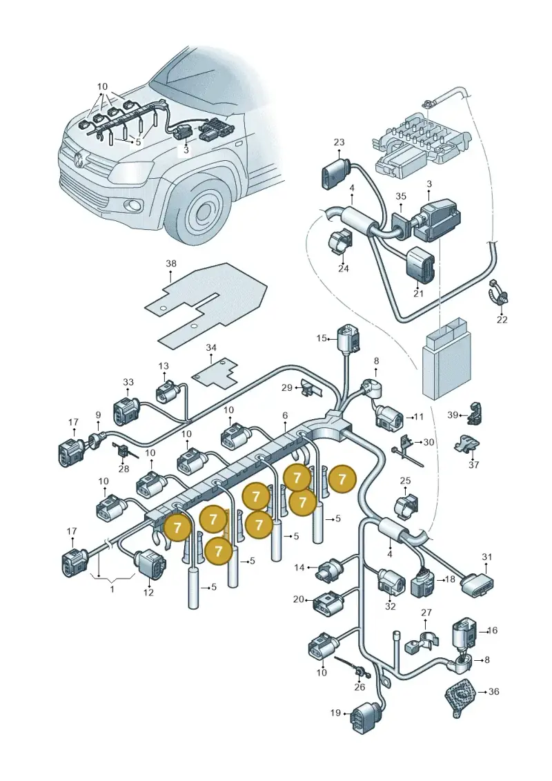 03L971921A — Volkswagen Amarok twin cab (2022-) diagram 894971050, position 7