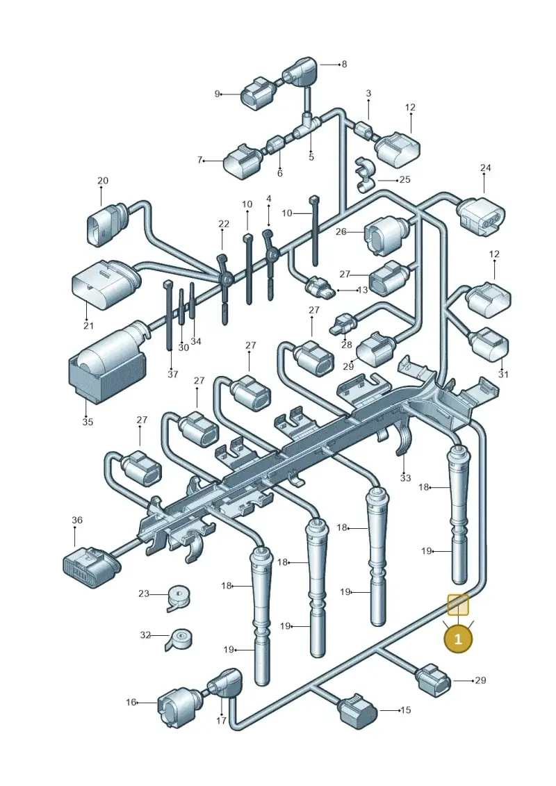 03L972619AD — Volkswagen Golf estate (2009-2013) diagram 684971190, position 1