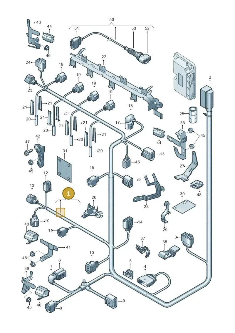 03L972619AH — Volkswagen Golf estate (2009-2013) diagram 649971120, position 1