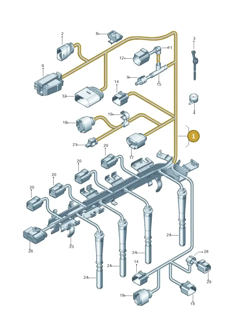 03L972619AL — Volkswagen Jetta variant (2009-2014) diagram 685971120, position 1