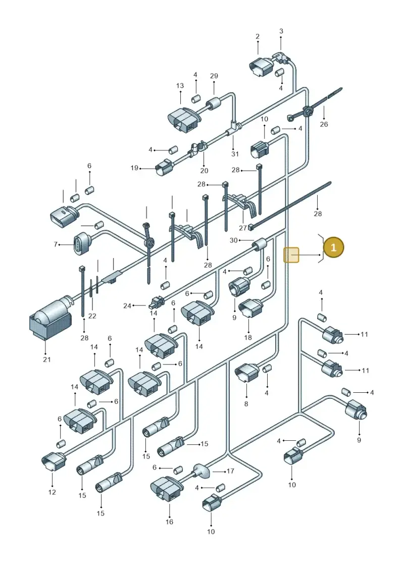 03L972619AM — Volkswagen Jetta             "USA"05> (2005-) diagram 692971120, position 1