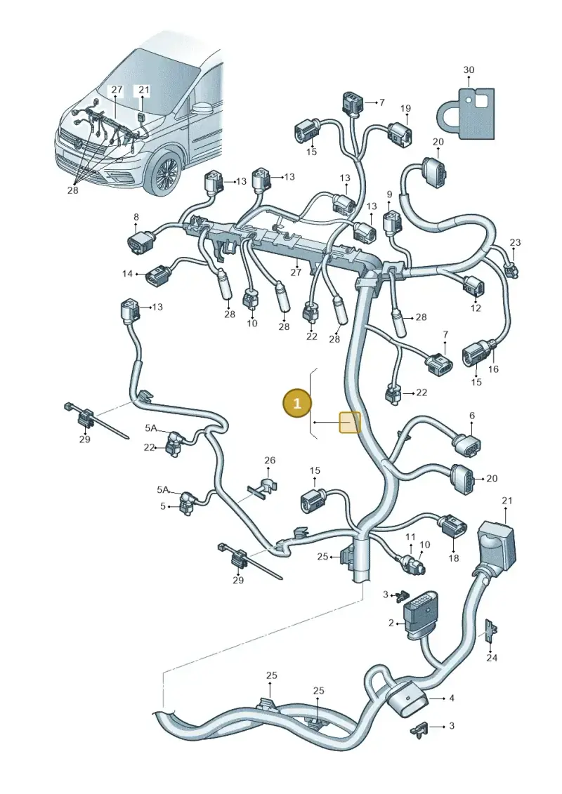 03L972619BA — Volkswagen Caddy kombi (2015-2020) diagram 866971080, position 1