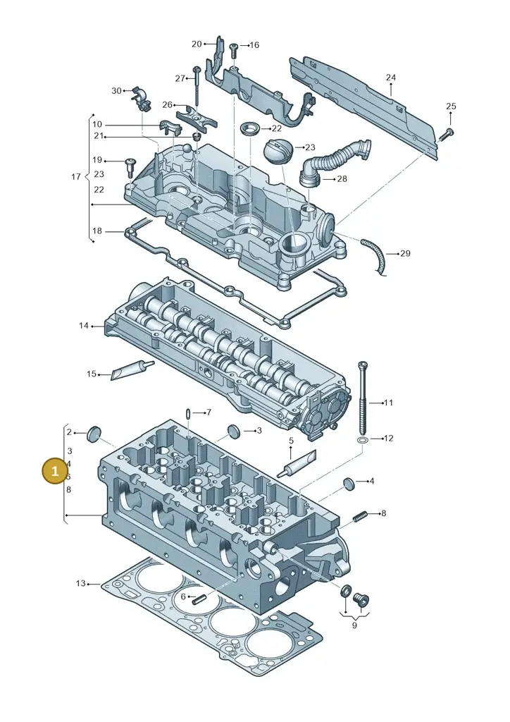 03N103061A — Volkswagen Tiguan 2.0 4Motion (2017-2024) diagram 793103650, position 1