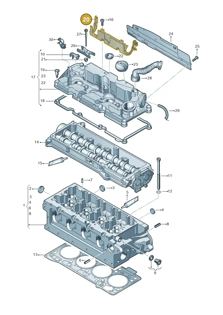03N103198 — Volkswagen Tiguan 2.0 4Motion (2017-2024) diagram 793103650, position 20