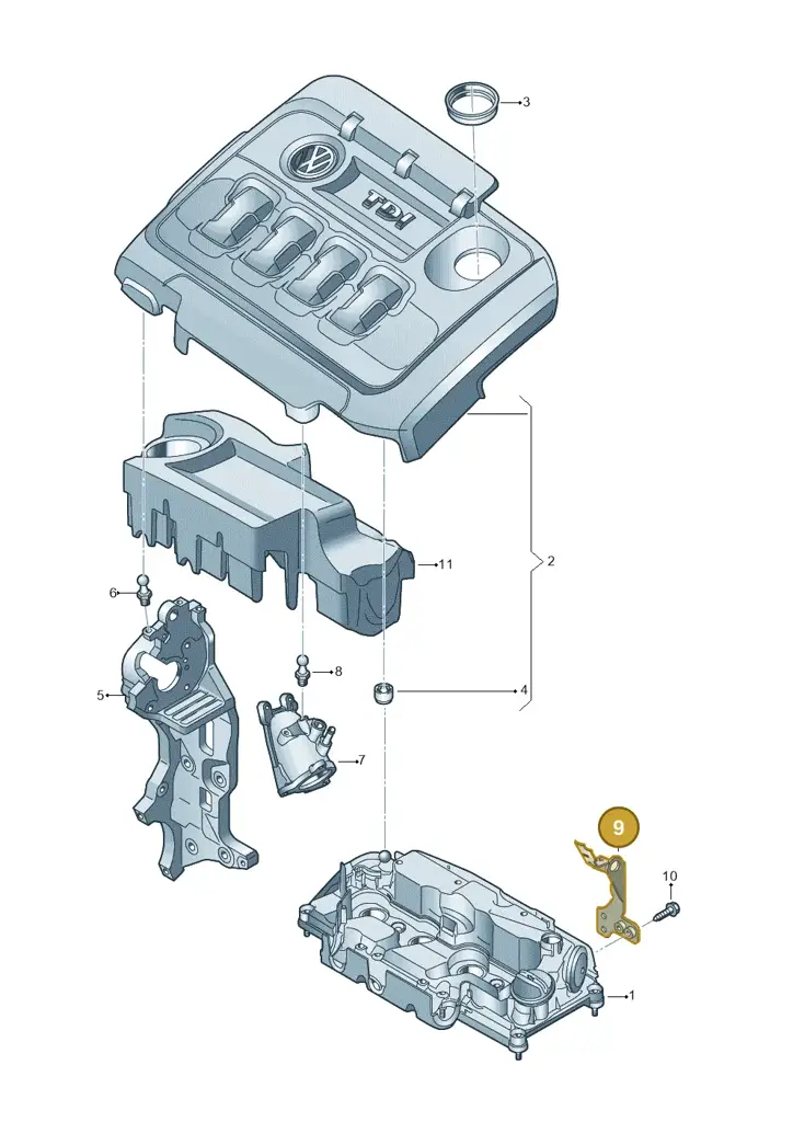 03N103369A — Volkswagen Tiguan 2.0 4Motion (2017-2024) diagram 793103900, position 9