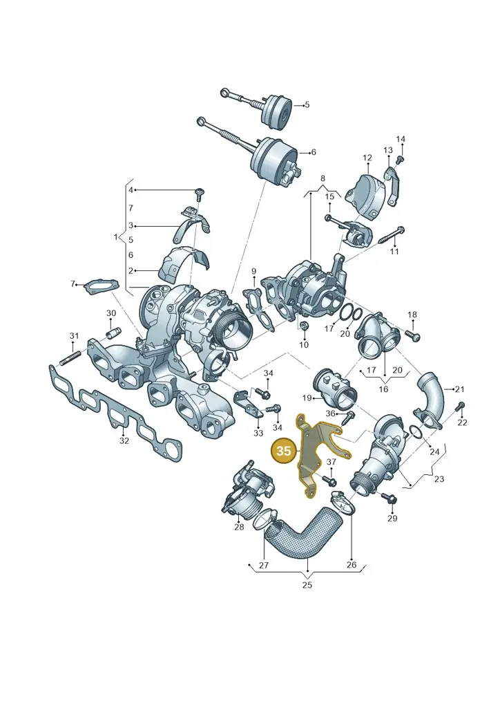 03N103369C — Volkswagen Tiguan 2.0 4Motion (2017-2024) diagram 884145540, position 35