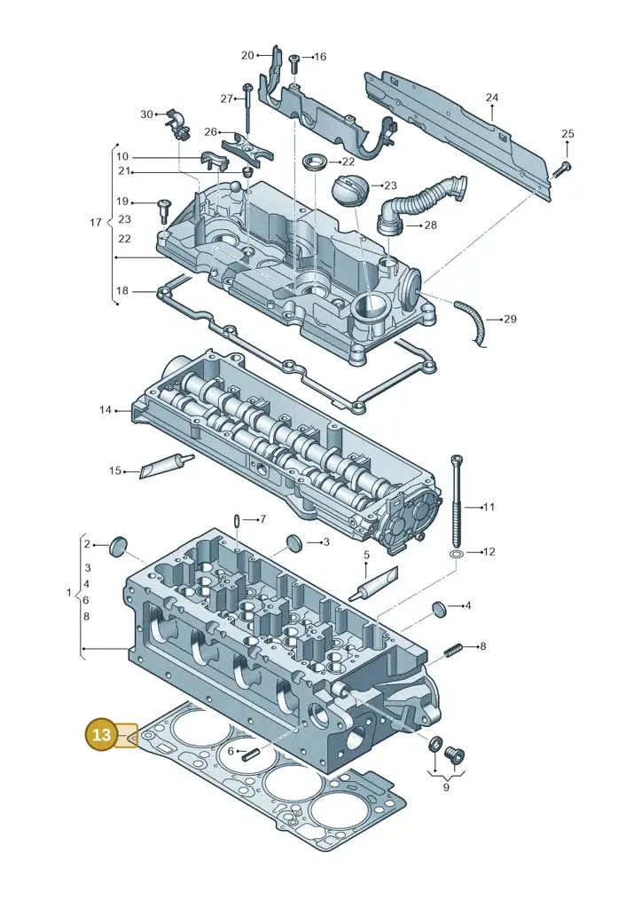 03N103383F — Volkswagen Tiguan 2.0 4Motion (2017-2024) diagram 793103650, position 13