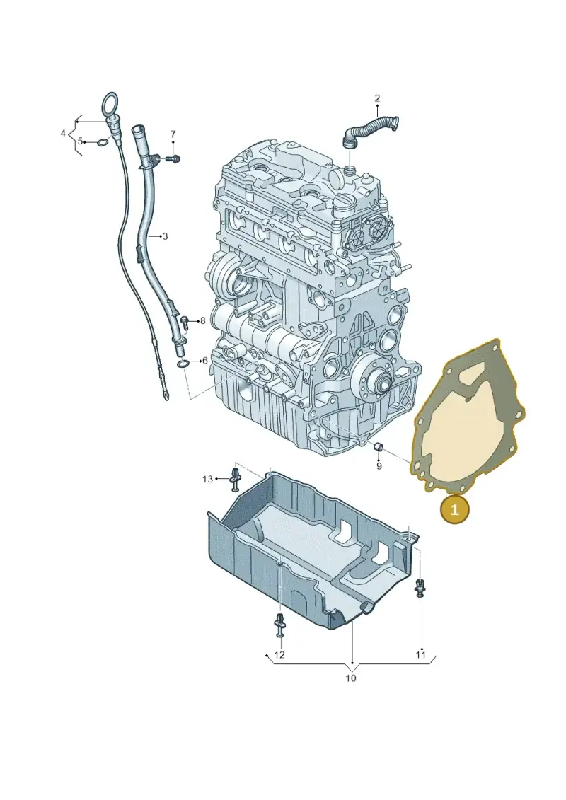 03N103647 — Volkswagen T-Cross 1,0 (2018-2024) diagram 827103900, position 1